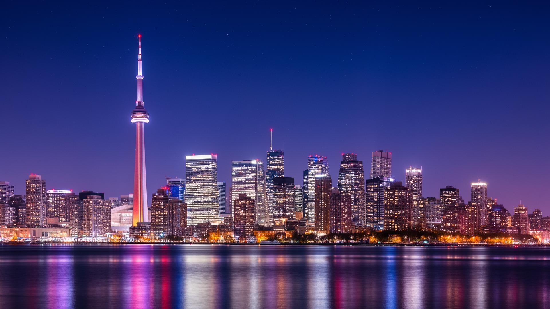 Toronto skyline at night